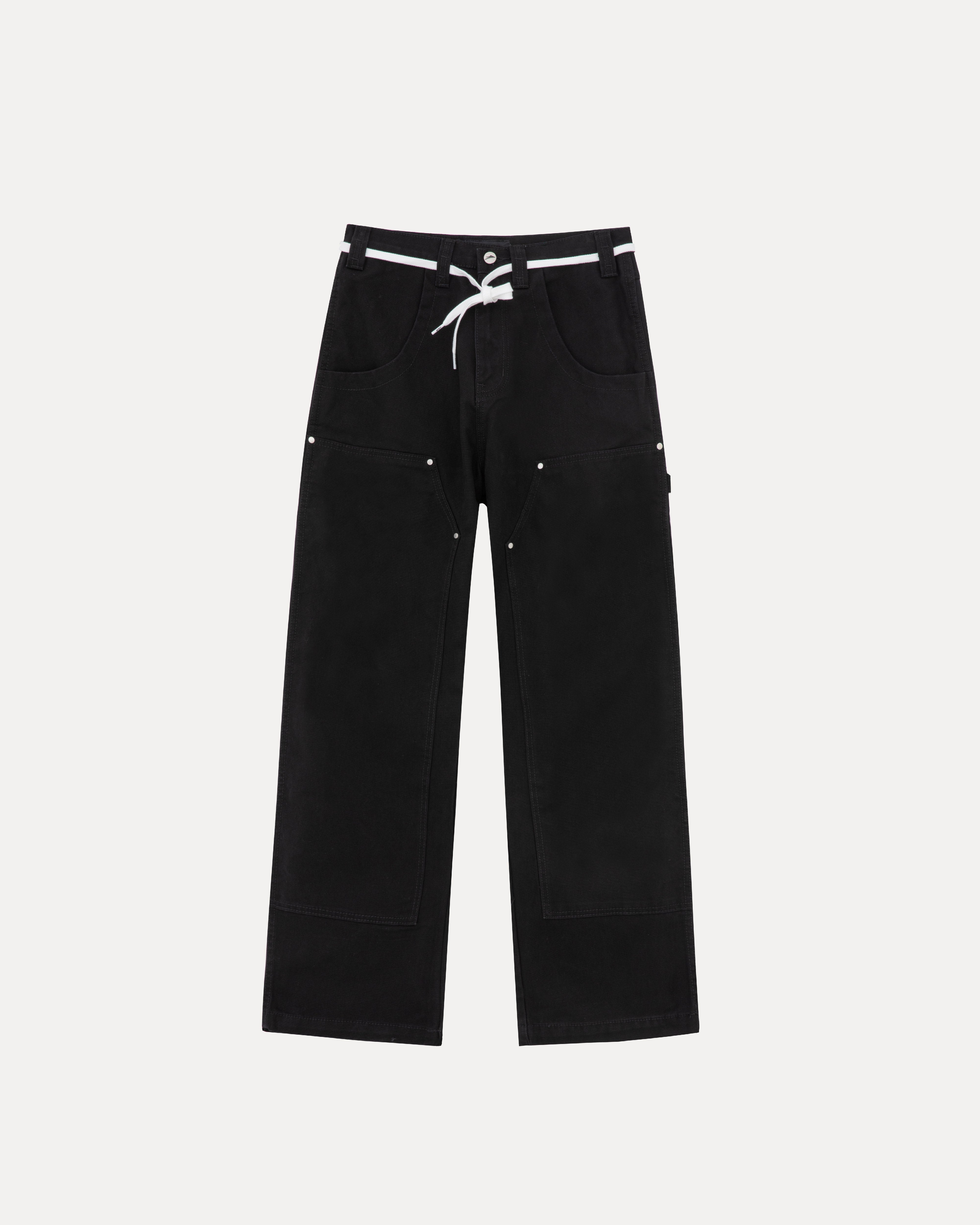 Wide-Leg Double Knee Pant - Black