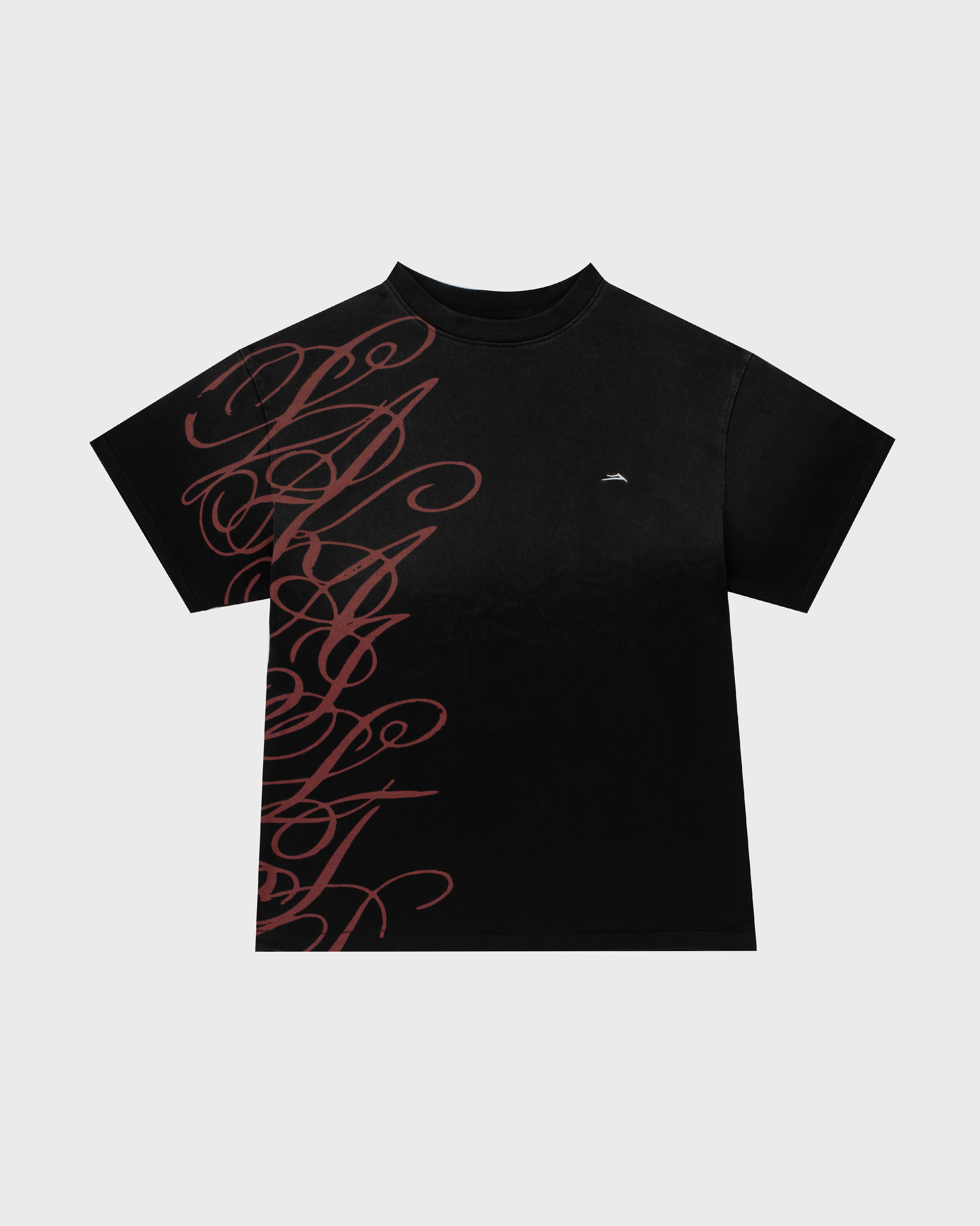 Boxy Tee Signature Print - Vintage Black