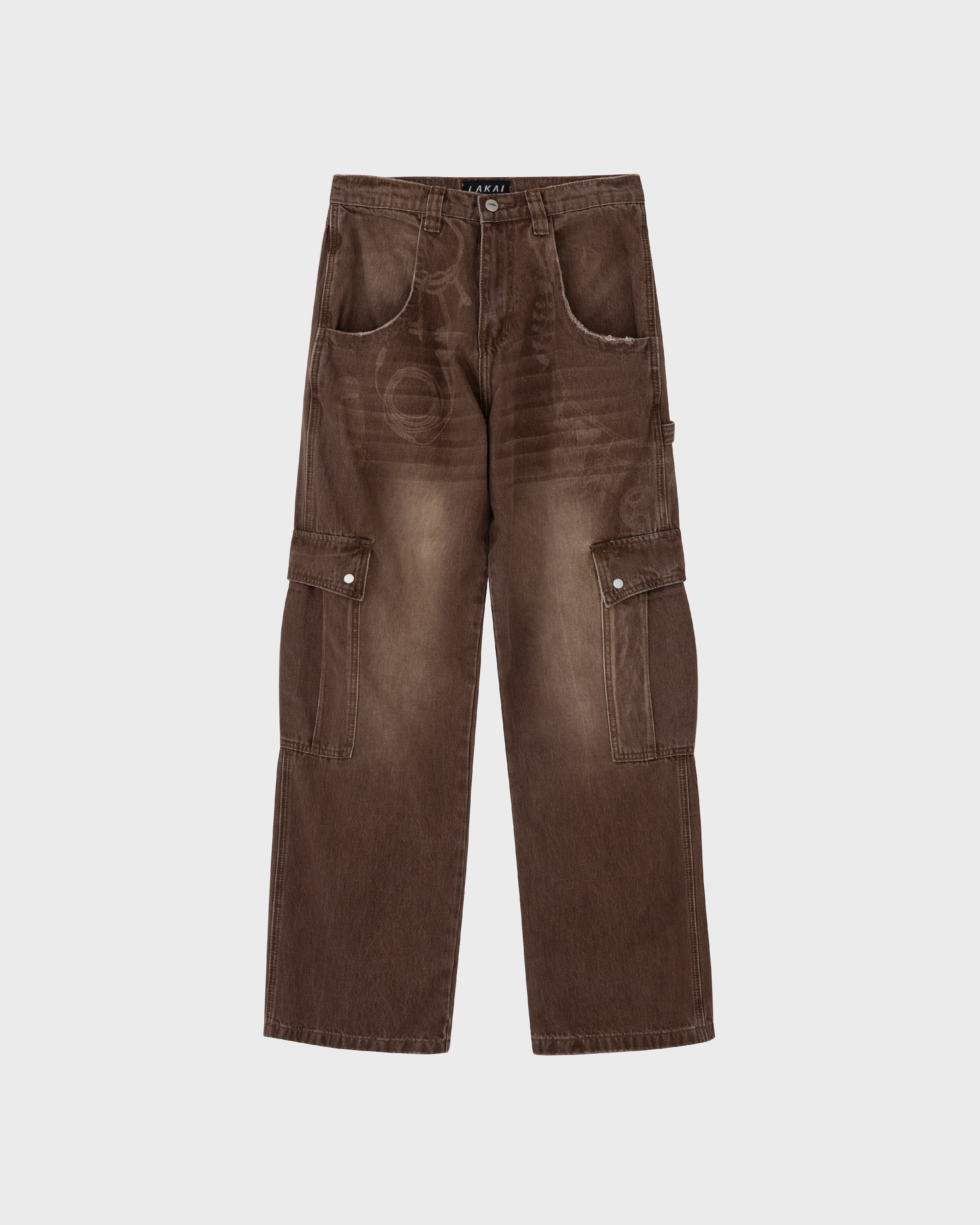 Wide-Leg 'Ghost' Cargo Pants - Brown