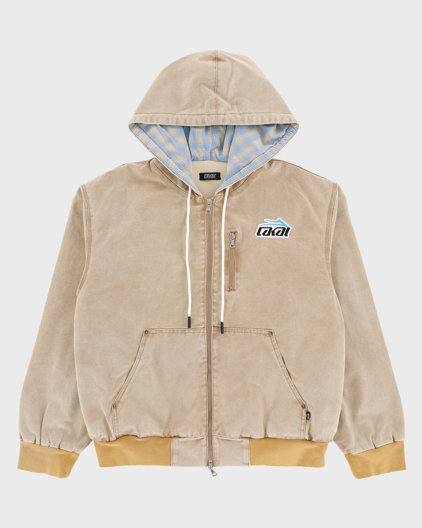 Thermal Lined Khaki Canvas Zip Up
