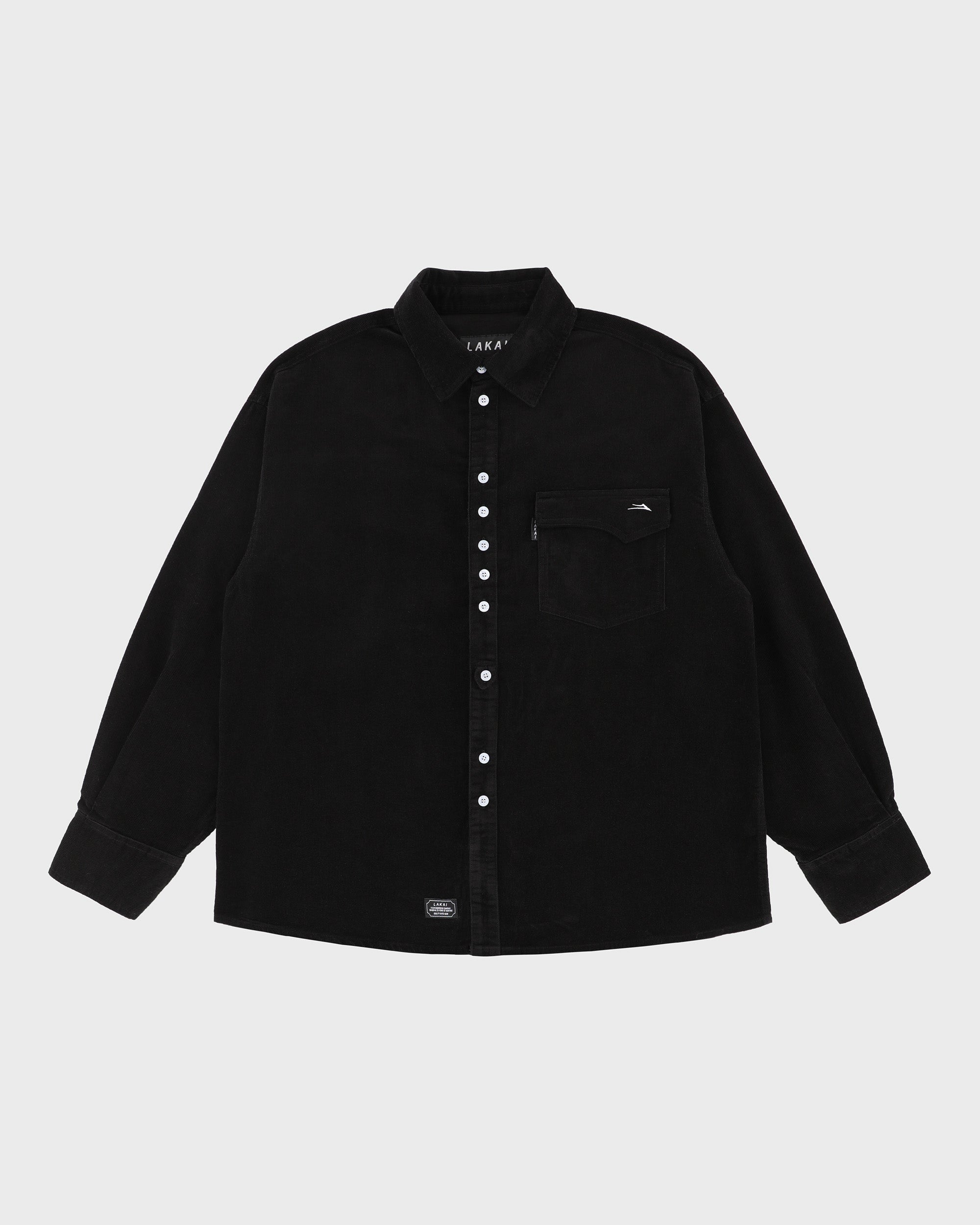 Stacked Placket Corduroy Button-up Longsleeve